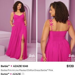 Azazie Fuchsia A-Line Chiffon Dress